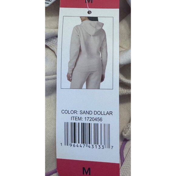 Womens Medium Fila Sand Hooded Sweatshirt With Purple Logo Hoody Pullover Med M - Picture 8 of 10